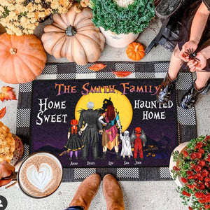 Home Sweet Haunted Home Personalized Halloween Family Door Mat Gift For Family - Doormat - GoDuckee