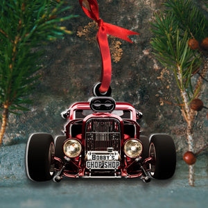 Hot Rod Chop Shop - Personalized Christmas Ornament - Hot Rod Gift - Ornament - GoDuckee