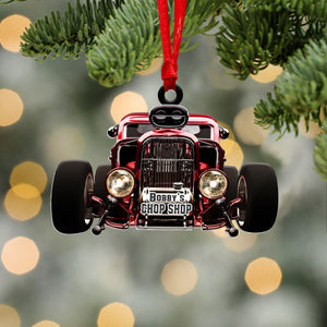 Hot Rod Chop Shop - Personalized Christmas Ornament - Hot Rod Gift - Ornament - GoDuckee