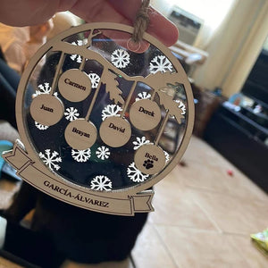 Christmas Family Tree Personalized 2 Layered Mix Ornament - Ornament - GoDuckee