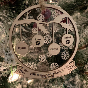 Christmas Family Tree Personalized 2 Layered Mix Ornament - Ornament - GoDuckee