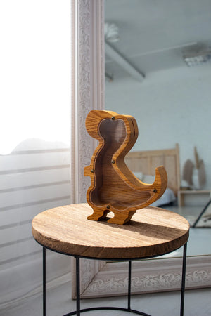 Custom Animal Bank, Wooden Letter Piggy Bank - Gifts for Kids - Wood Sign - GoDuckee