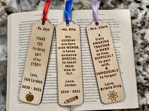 Someone Special To Teach Them How To Fly, Wooden Bookmark, Gifts for Teachers - Bookmarks - GoDuckee