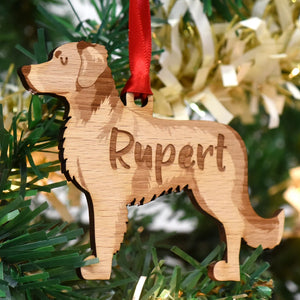 Nova Scotia Duck Tolling Retriever Personalized Christmas Dog Wood Ornament 01pjxx240822-34 - Ornament - GoDuckee