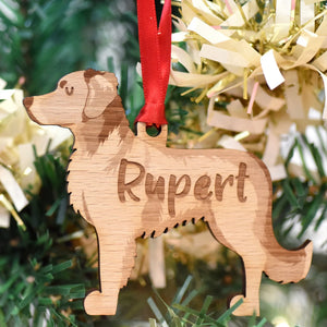 Nova Scotia Duck Tolling Retriever Personalized Christmas Dog Wood Ornament 01pjxx240822-34 - Ornament - GoDuckee