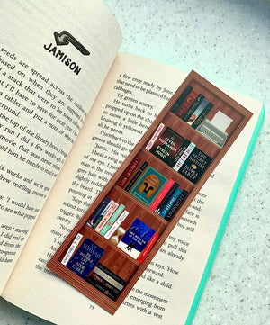 Bookshelf with Custom Book Cover and Spine, Personalized Wooden Bookmark, Gifts for Book Lovers - Bookmarks - GoDuckee