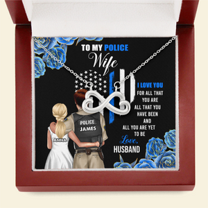 Police Couple I Love You For All That You Are - Personalized Infinity Hearts Necklace - Gift for Him/Her - Couple Shoulder to Shoulder - Jewelry - GoDuckee