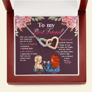 Friend You Make Me Laugh - Personalized Interlocking Hearts Necklace - Gift for Bestie - Jewelry - GoDuckee