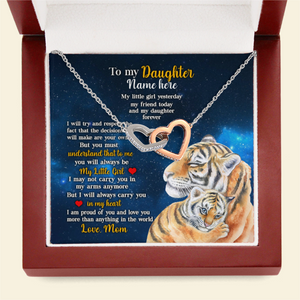 Daughter I Will Always Carry You In My Heart - Personalized Interlocking Hearts Necklace - Gift for Daughter - Jewelry - GoDuckee