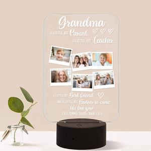Grandma Alittle Bit Of Parent A Little Bit Teacher We Love You Personalized Led Night Light - Led Night Light - GoDuckee