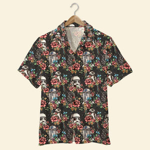 S.War Hawaiian Shirt, - Custom Theme - Floral Pattern - Hawaiian Shirts - GoDuckee