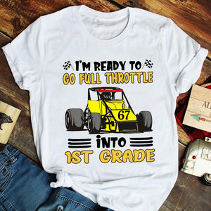 Personalized Youth Shirt For Kids, Back To Racing School, Ready to go full throttle into Custom Grade - Shirts - GoDuckee