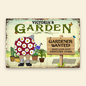 Gardener Wanted! - Personalized Metal Sign - Metal Wall Art - GoDuckee