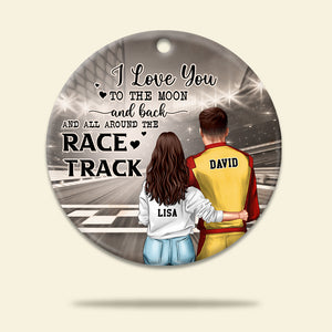Racing I Love You To The Moon and Back - Personalized Ornament - Ornament - GoDuckee