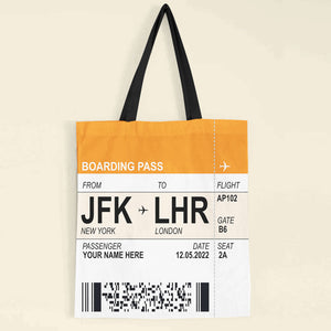 Traveling Boarding Pass Ticket Tote Bag - Tote Bag - GoDuckee