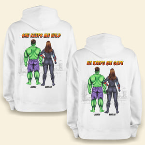 She Keeps me Wild & He Keeps Me Safe, Couple Hoodie - Shirts - GoDuckee