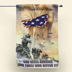 God Bless America And Those Who Defend It! - House Flag - Flag - GoDuckee