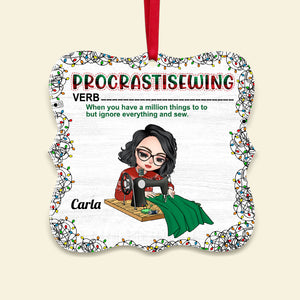 Sewing Procrastisewing Ignore Everything And Sew, Personalized Wood Ornament, Christmas Gift - Ornament - GoDuckee