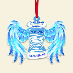 Heaven Angel Shoes Never Walk Alone, Heaven Personalized Shape Acrylic Ornament - Ornament - GoDuckee