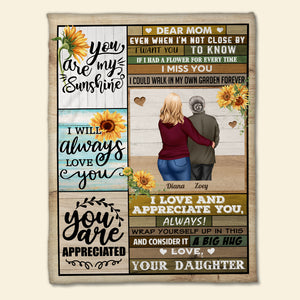 Dear Mom You Are My Sunshine I Love And Appreciate You, Family Blanket Gift - Blanket - GoDuckee