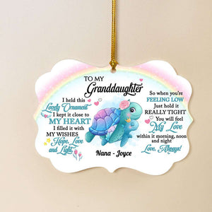 I Held This Lovely Gift For Grandkids, Personalized Medallion Acrylic Ornament, Christmas Gift - Ornament - GoDuckee
