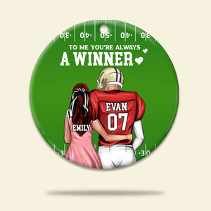 American Football Couple To Me You're Always A Winner - Personalized Ornament - Gift for Couple - Couple Shoulder to Shoulder - Ornament - GoDuckee