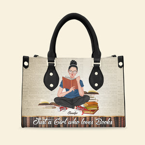 Just A Girl Who Loves Books, Personalized Leather Bag, Gifts for Reading Lovers - Leather Bag - GoDuckee