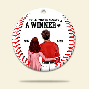 Baseball Couple You're Always A Winner - Personalized Ornament - Gift for Couple - Ornament - GoDuckee