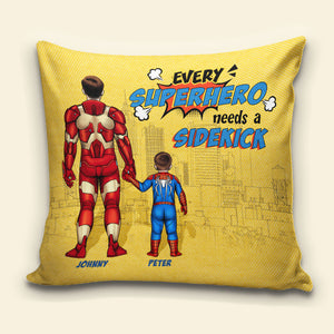 Dad Every Needs A Sidekick, Personalized Father's Day Pillow - Pillow - GoDuckee