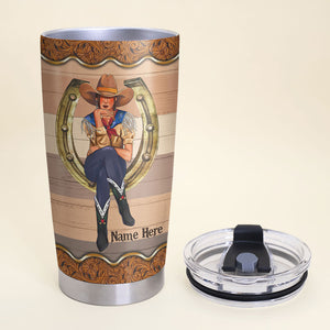 Personalized Cowgirl Tumbler- I Have 3 Sides Sweet, Crazy - Tumbler Cup - GoDuckee