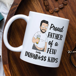 Proud Father Of A Few Kids, Personalized White Mug, Father's Day Gift For Dad, Grandpa, Uncle - Coffee Mug - GoDuckee