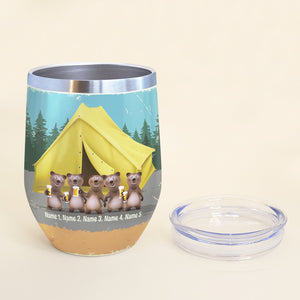 Personalized Camping Bear Buddies Wine Tumbler - We Might Be Drunk - Wine Tumbler - GoDuckee
