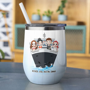 Personalized Drinking & Cruising Friends Wine Tumbler - Hang In There Liver - Wine Tumbler - GoDuckee