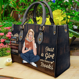 Just A Girl Who Loves Books - Personalized Leather Bag - Gift For Book Lovers - Leather Bag - GoDuckee