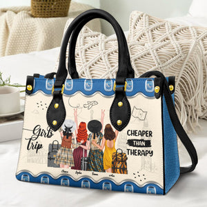Girls Trip - Personalized Leather Bag, Summer Gifts for Sister, Best Friends - Leather Bag - GoDuckee