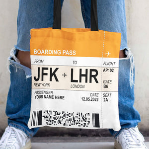 Traveling Boarding Pass Ticket Tote Bag - Tote Bag - GoDuckee