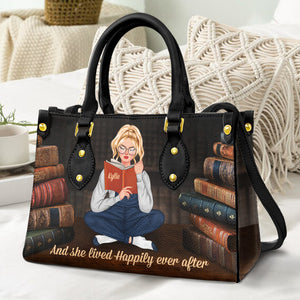 And She Lived Happily Ever After - Personalized Leather Bag - Gift For Book Lovers - Leather Bag - GoDuckee