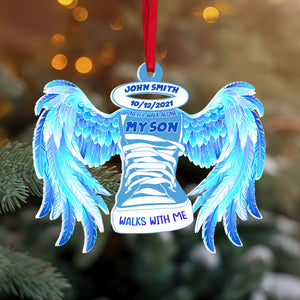 Heaven Angel Shoes Never Walk Alone, Heaven Personalized Shape Acrylic Ornament - Ornament - GoDuckee