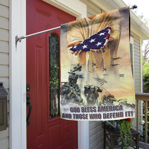 God Bless America And Those Who Defend It! - House Flag - Flag - GoDuckee