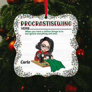Sewing Procrastisewing Ignore Everything And Sew, Personalized Wood Ornament, Christmas Gift - Ornament - GoDuckee