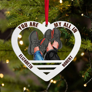 You Are My All In, Couple Shoes Acrylic Personalized Shape Ornament Christmas Gift - Ornament - GoDuckee