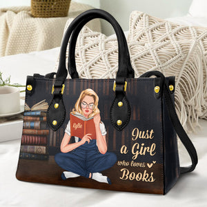 Just A Girl Who Loves Books - Personalized Leather Bag - Gift For Book Lovers - Leather Bag - GoDuckee