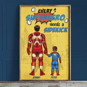 Every Hero Needs A Sidekick, Personalized Canvas Print, Father's Day Gifts For Dad, Grandpa, Uncle - Poster & Canvas - GoDuckee