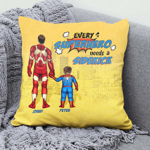Dad Every Needs A Sidekick, Personalized Father's Day Pillow - Pillow - GoDuckee