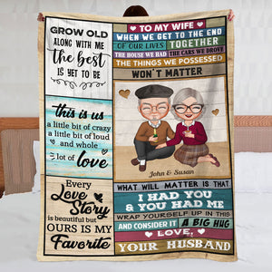 Grow Old Along With Me, To My Wife Blanket - Personalized Couple Gift - Blanket - GoDuckee