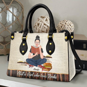 Just A Girl Who Loves Books, Personalized Leather Bag, Gifts for Reading Lovers - Leather Bag - GoDuckee