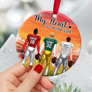 American Football My Heart Is On The Line - Personalized Ornament - Ornament - GoDuckee