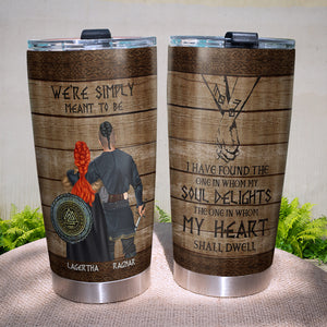 Personalized Viking Couple Tumbler Cup - We're Simply Meant To Be - My Soul Delight - Tumbler Cup - GoDuckee