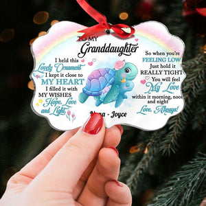I Held This Lovely Gift For Grandkids, Personalized Medallion Acrylic Ornament, Christmas Gift - Ornament - GoDuckee