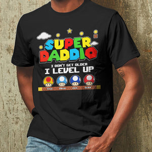 Dad Super Dad I Level Up, Personalized Shirts, Gifts for Dad, Mom, Grandma, Grandpa - Shirts - GoDuckee